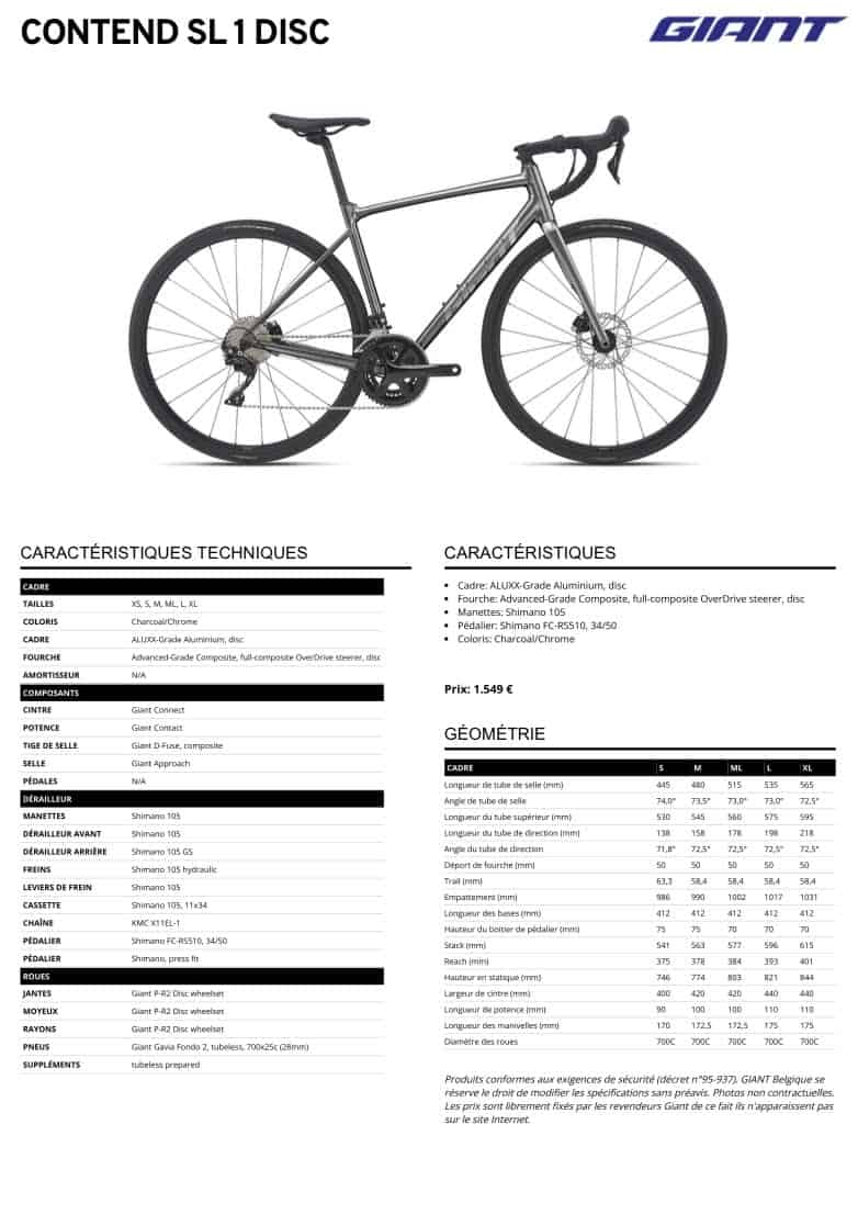 Giant contend deals size chart