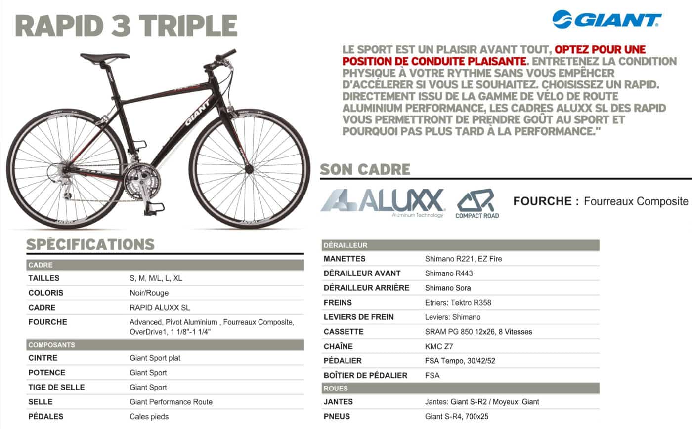 Vélo fitness Giant rapid - Vélos