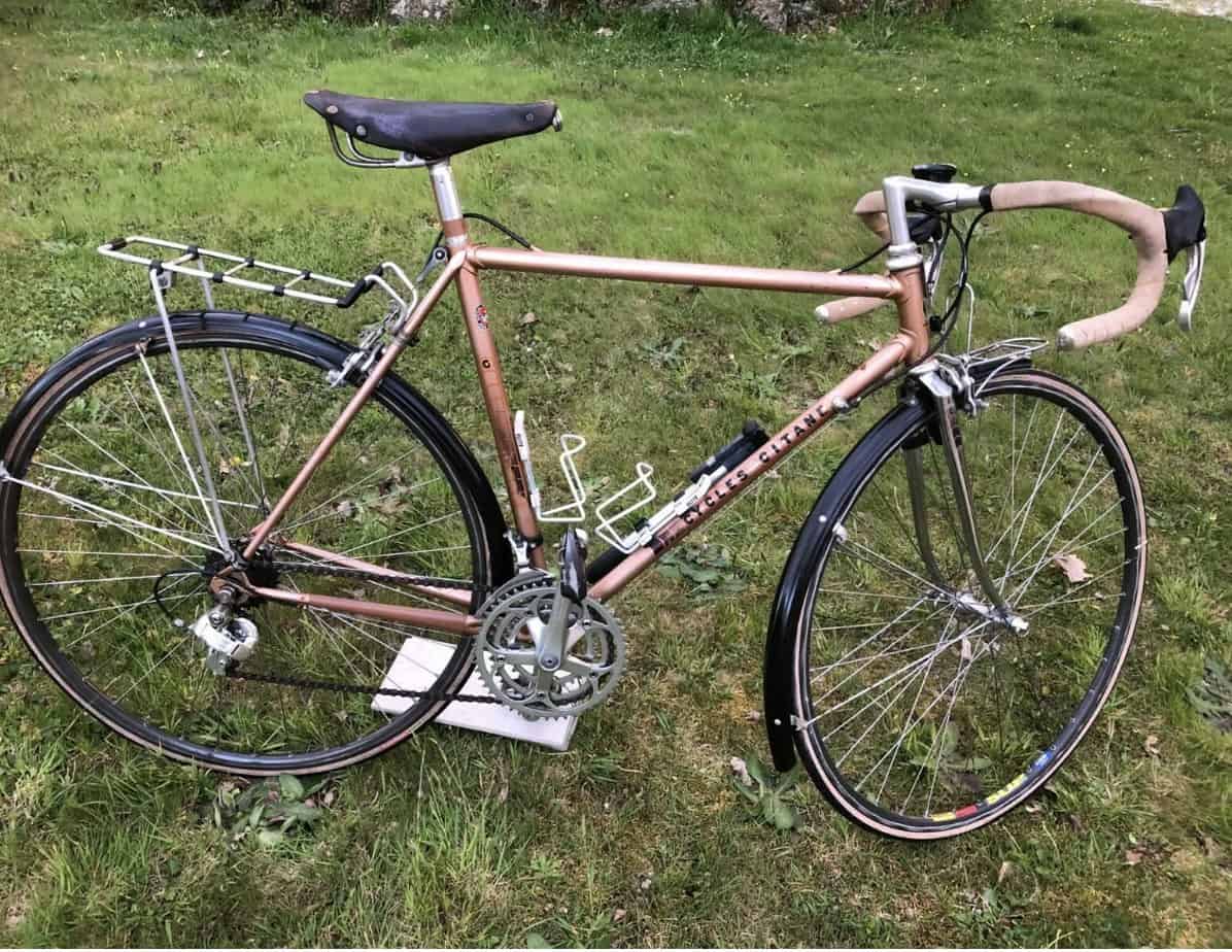 Vélo De Course Vintage Cycles Gitane 55 - Cadre Vert Amande - 10 Vitesses
