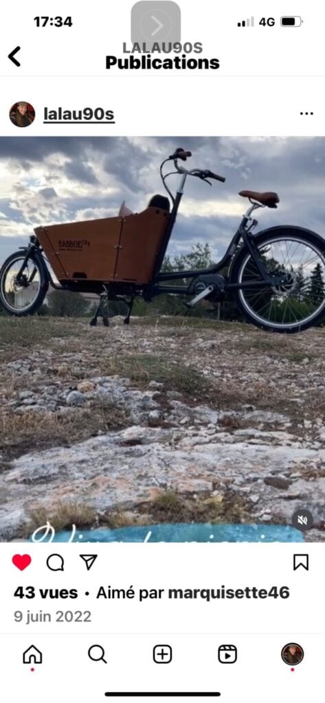 Vélo cargo assistance électrique occasion City Mountain parfait état de fonctionnement acheté en juin 2022.